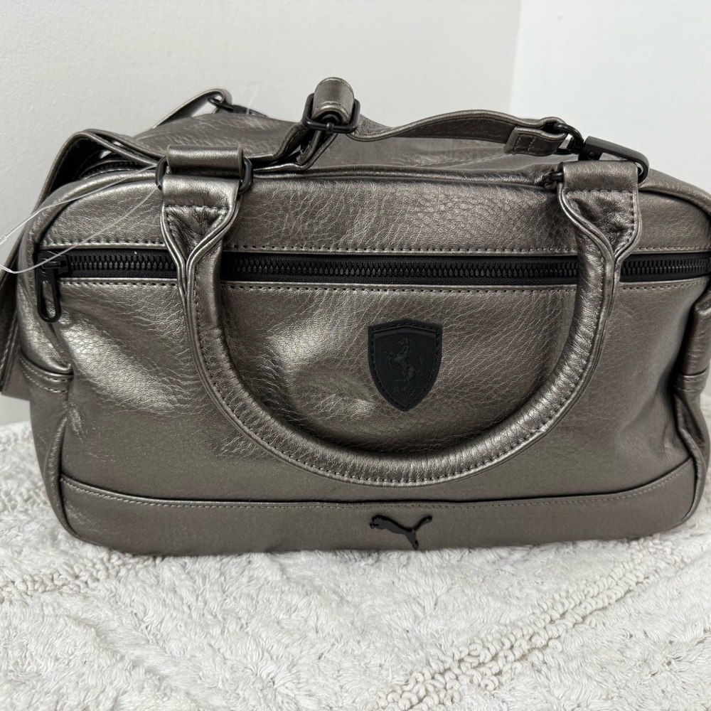 Puma Gray Crossbody Bag with Textured Finish